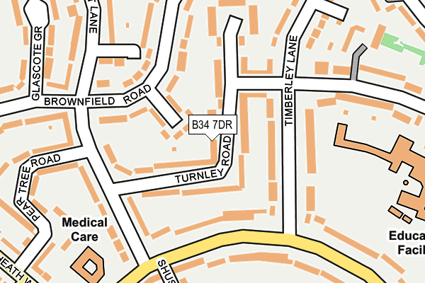 B34 7DR map - OS OpenMap – Local (Ordnance Survey)