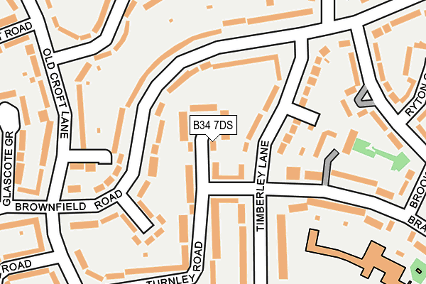 B34 7DS map - OS OpenMap – Local (Ordnance Survey)