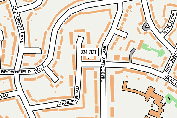 B34 7DT map - OS OpenMap – Local (Ordnance Survey)