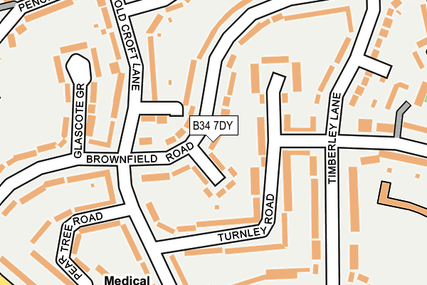 B34 7DY map - OS OpenMap – Local (Ordnance Survey)