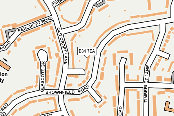 B34 7EA map - OS OpenMap – Local (Ordnance Survey)