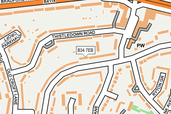 B34 7EB map - OS OpenMap – Local (Ordnance Survey)