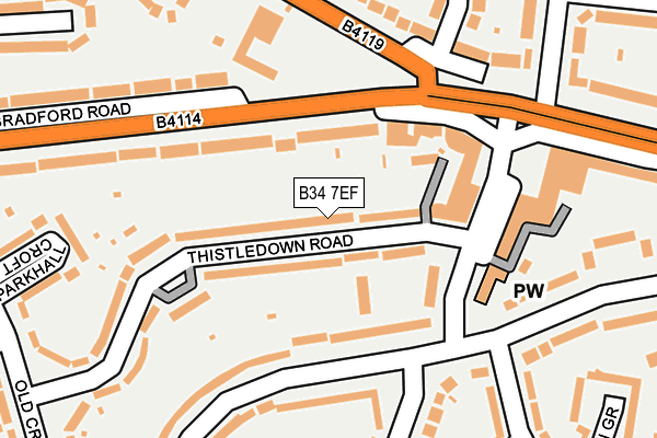 B34 7EF map - OS OpenMap – Local (Ordnance Survey)