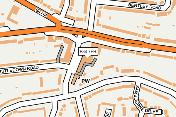 B34 7EH map - OS OpenMap – Local (Ordnance Survey)