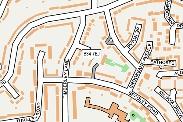 B34 7EJ map - OS OpenMap – Local (Ordnance Survey)