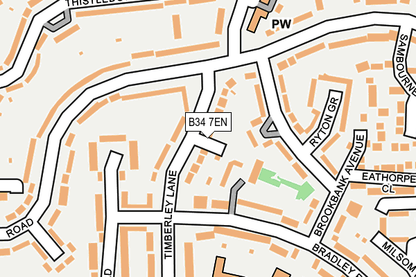 B34 7EN map - OS OpenMap – Local (Ordnance Survey)