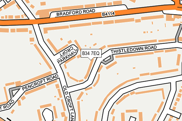 B34 7EQ map - OS OpenMap – Local (Ordnance Survey)