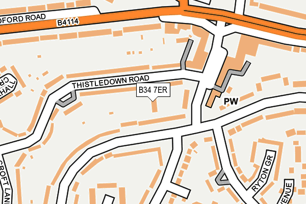 B34 7ER map - OS OpenMap – Local (Ordnance Survey)