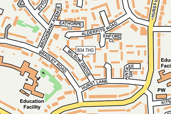 B34 7HG map - OS OpenMap – Local (Ordnance Survey)