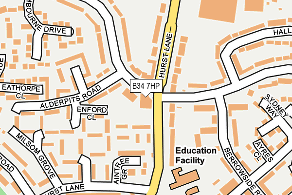 B34 7HP map - OS OpenMap – Local (Ordnance Survey)
