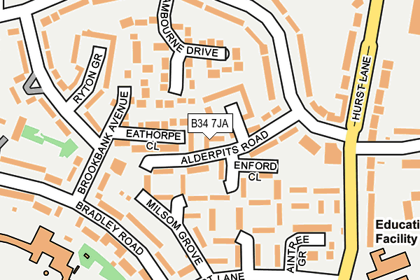 B34 7JA map - OS OpenMap – Local (Ordnance Survey)