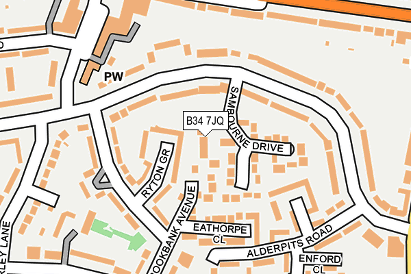 B34 7JQ map - OS OpenMap – Local (Ordnance Survey)