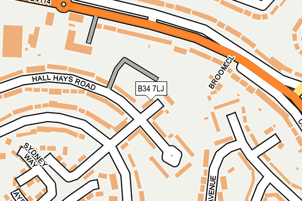 B34 7LJ map - OS OpenMap – Local (Ordnance Survey)