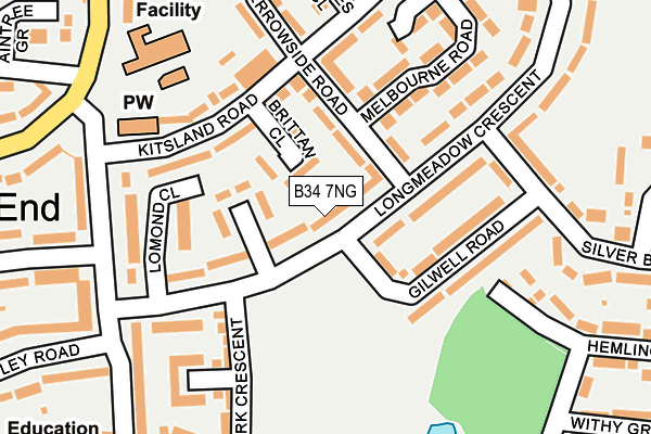 B34 7NG map - OS OpenMap – Local (Ordnance Survey)
