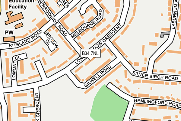 B34 7NL map - OS OpenMap – Local (Ordnance Survey)