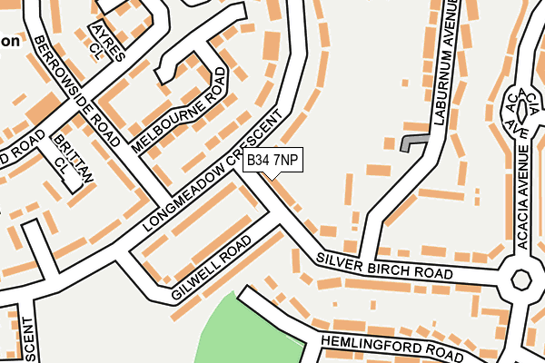 B34 7NP map - OS OpenMap – Local (Ordnance Survey)