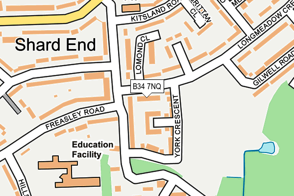 B34 7NQ map - OS OpenMap – Local (Ordnance Survey)