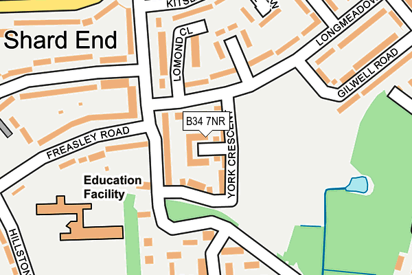 B34 7NR map - OS OpenMap – Local (Ordnance Survey)