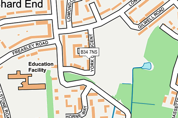 B34 7NS map - OS OpenMap – Local (Ordnance Survey)