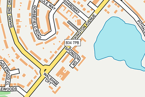 B34 7PB map - OS OpenMap – Local (Ordnance Survey)