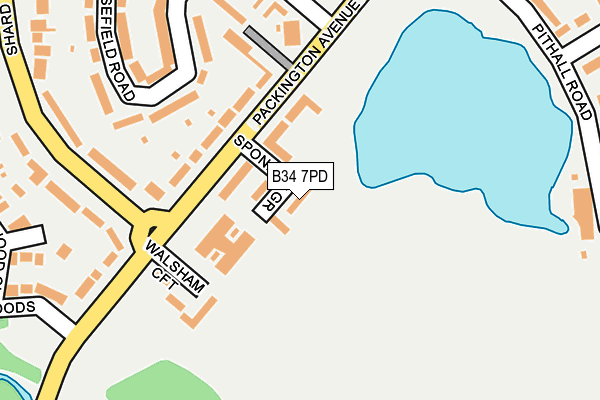 B34 7PD map - OS OpenMap – Local (Ordnance Survey)