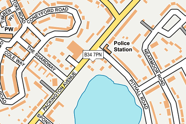 B34 7PN map - OS OpenMap – Local (Ordnance Survey)