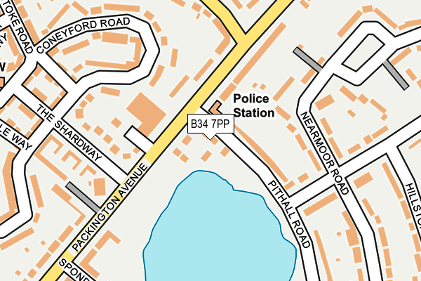 B34 7PP map - OS OpenMap – Local (Ordnance Survey)