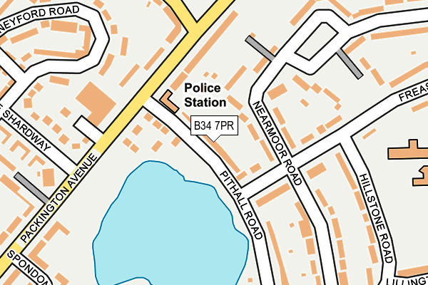 B34 7PR map - OS OpenMap – Local (Ordnance Survey)