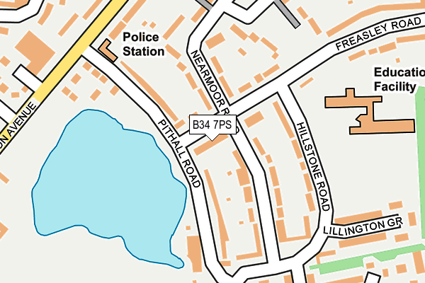 B34 7PS map - OS OpenMap – Local (Ordnance Survey)