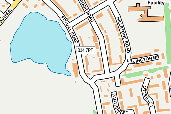 B34 7PT map - OS OpenMap – Local (Ordnance Survey)