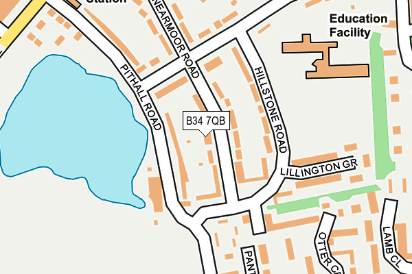 B34 7QB map - OS OpenMap – Local (Ordnance Survey)