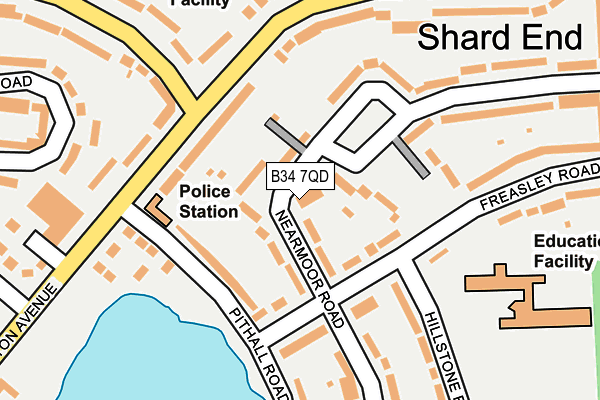 B34 7QD map - OS OpenMap – Local (Ordnance Survey)