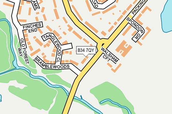 B34 7QY map - OS OpenMap – Local (Ordnance Survey)