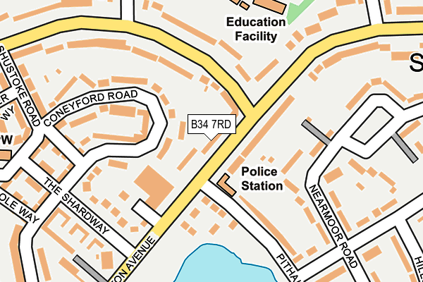 B34 7RD map - OS OpenMap – Local (Ordnance Survey)