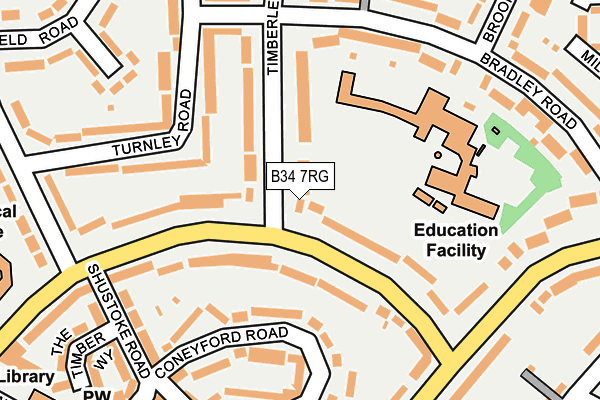 B34 7RG map - OS OpenMap – Local (Ordnance Survey)