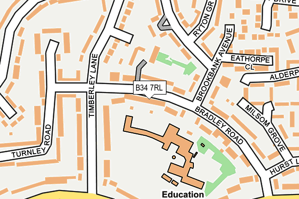 B34 7RL map - OS OpenMap – Local (Ordnance Survey)