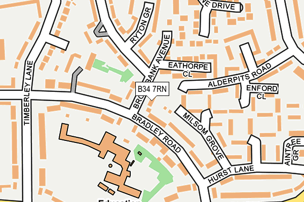 B34 7RN map - OS OpenMap – Local (Ordnance Survey)