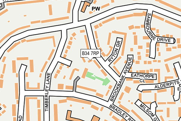 B34 7RP map - OS OpenMap – Local (Ordnance Survey)