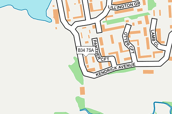 B34 7SA map - OS OpenMap – Local (Ordnance Survey)
