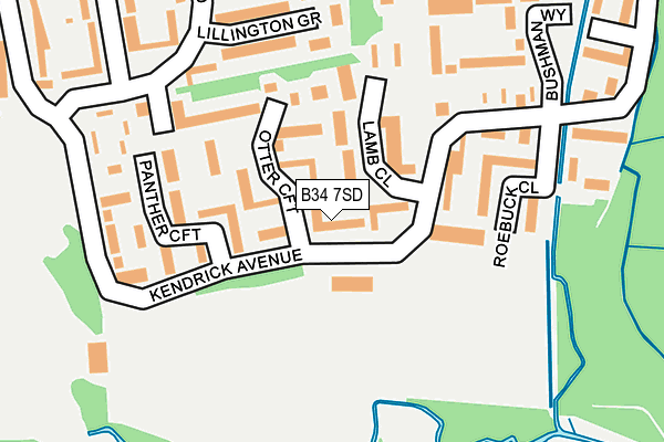 B34 7SD map - OS OpenMap – Local (Ordnance Survey)