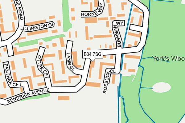 B34 7SG map - OS OpenMap – Local (Ordnance Survey)