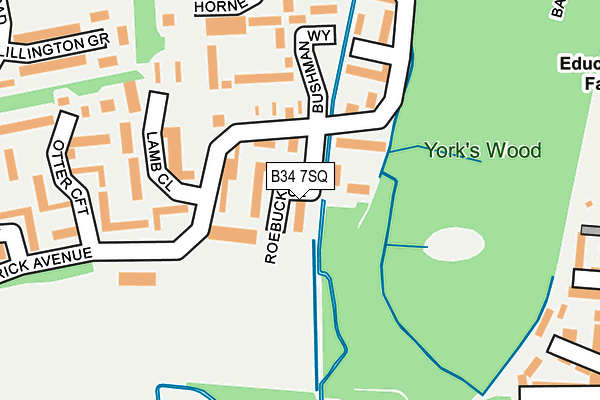 B34 7SQ map - OS OpenMap – Local (Ordnance Survey)