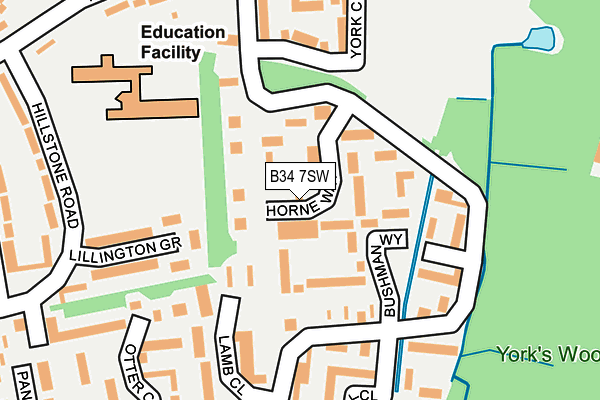 B34 7SW map - OS OpenMap – Local (Ordnance Survey)