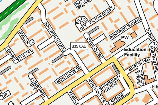 B35 6AU map - OS OpenMap – Local (Ordnance Survey)