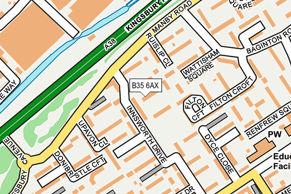 B35 6AX map - OS OpenMap – Local (Ordnance Survey)