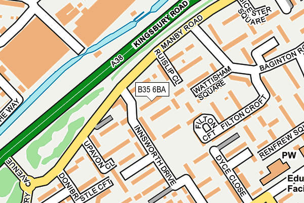 B35 6BA map - OS OpenMap – Local (Ordnance Survey)