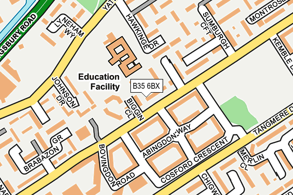 B35 6BX map - OS OpenMap – Local (Ordnance Survey)