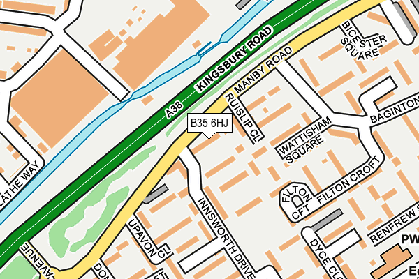 B35 6HJ map - OS OpenMap – Local (Ordnance Survey)