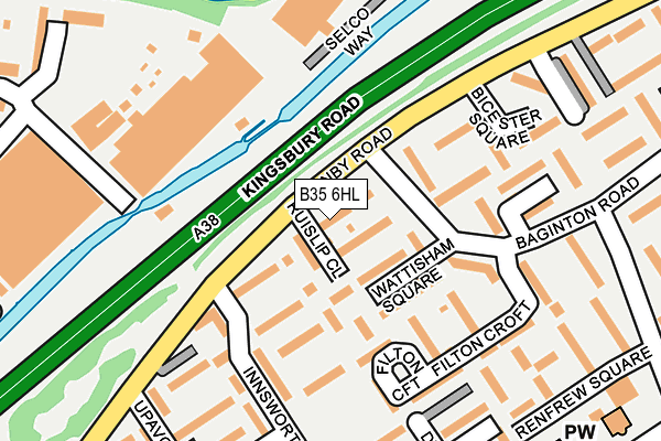 B35 6HL map - OS OpenMap – Local (Ordnance Survey)