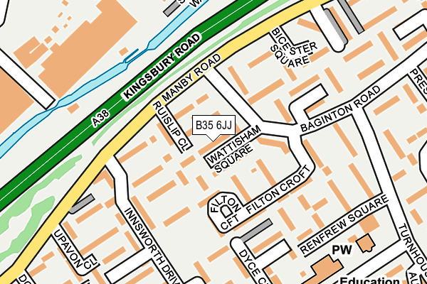 B35 6JJ map - OS OpenMap – Local (Ordnance Survey)